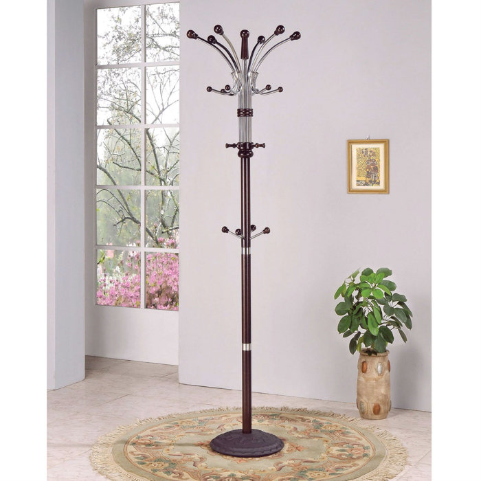 Rebrilliant Koldobika 14'' Wide 16 Hook Freestanding Coat Rack in